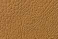 Close-up of beige orange faux leather in the car interior. Background for interior trim comfort