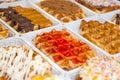 Belgian waffles in Brussels Royalty Free Stock Photo