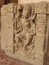 Close up of the believed 10th century carved stone in the ancient Chand Baori Step well in the village of Abhaneri, Rajasthan Royalty Free Stock Photo