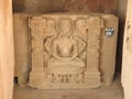 Close up of the believed 10th century carved stone in the ancient Chand Baori Step well in the village of Abhaneri, Rajasthan Royalty Free Stock Photo