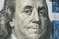 Close up of Benjamin Franklin, one hundred dollars note Royalty Free Stock Photo