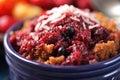 close-up of berry cobbler mix in a bowl Royalty Free Stock Photo