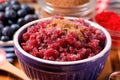 close-up of berry cobbler mix in a bowl Royalty Free Stock Photo