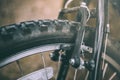 Close up of bicycle brakes Royalty Free Stock Photo