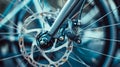 Close-Up of Bicycle Disc Brake System. Generative ai Royalty Free Stock Photo