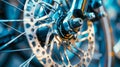 Close-Up of Bicycle Disc Brake System. Generative ai Royalty Free Stock Photo