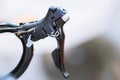 Close up of bicycle hand brake and gear shifter Royalty Free Stock Photo