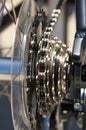 Close up of bicycle spokes Royalty Free Stock Photo
