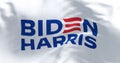 Close-up of Biden Harris flag waving