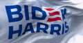 Close-up of Biden Harris flag waving