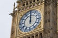 Noon - Close Up of Big Ben Clock Face at 12 O Clock in London, England Royalty Free Stock Photo