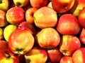 Close up of a big box of Apples at the super market Royalty Free Stock Photo