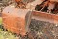 Close up of a big bulldozer scoop