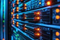 Close up of a big data computer hardware Royalty Free Stock Photo