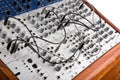 Close up of a big modular synthesizer