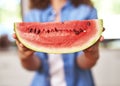 Big slice of fresh watermelon Royalty Free Stock Photo