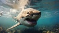 Close up of a big white shark under the sea Royalty Free Stock Photo