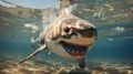 Close up of a big white shark under the sea Royalty Free Stock Photo