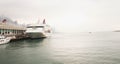 Close up of Big White Yacht on the sea Hong Kong