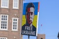 Close Up Billboard Volodymyr Zelensky At Amsterdam The Netherlands 6-3-2022