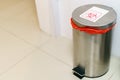 Close up bin for hazardous waste in hospital Royalty Free Stock Photo