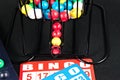 Close Up of Bingo Cage and Balls Royalty Free Stock Photo