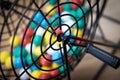 Multi-colored Bingo balls in a cage. Royalty Free Stock Photo