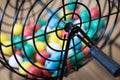 Multi-colored Bingo balls in a cage. Royalty Free Stock Photo