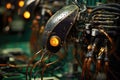 close-up of biohybrid robots electronic circuit board