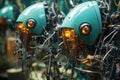 close-up of biohybrid robots electronic components