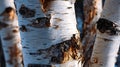 Close Up of Birch Tree Bark with Peeling Layers and Rustic Texture Royalty Free Stock Photo