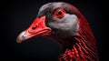 A close up of a bird with red eyes and orange beak, AI Royalty Free Stock Photo