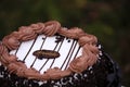 Close-up of a birthday cake where he says Congratulations in Spanish Royalty Free Stock Photo