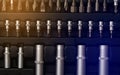 Close-up of bit and socket tool set, neatly arranged in sturdy case Royalty Free Stock Photo