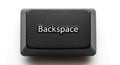 Close-up of a black Backspace key button on a white background. Royalty Free Stock Photo