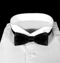 Tuxedo shirt with black bow tie