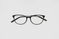 Close up black business glasses on white Royalty Free Stock Photo