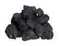 black coal on white background Royalty Free Stock Photo