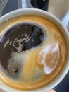 close up black coffee