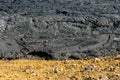 Close up of black cold lava of Fagradalsfjall volcano, Iceland