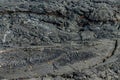 Close up of black cold lava of Fagradalsfjall volcano, Iceland