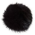 Close up of black colors rabbit fur pompom isolated on white background Royalty Free Stock Photo