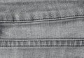 Close Up Black Denim Jean Texture with Seams Royalty Free Stock Photo
