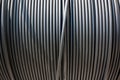 Close-up of black electricity cable Royalty Free Stock Photo