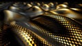 A close up of a black and gold patterned fabric, AI Royalty Free Stock Photo
