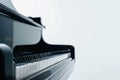 Close up Black grand piano Isolated on white background Royalty Free Stock Photo