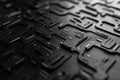 A close up of a black and grey computer chip