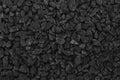 Close up of black grey gravel in the garden, natural small stones texture for background and design art work Royalty Free Stock Photo