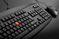 Close-up of black keyboard with mouse Royalty Free Stock Photo