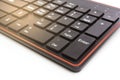 Close up of black keyboard on white background,light effect Royalty Free Stock Photo